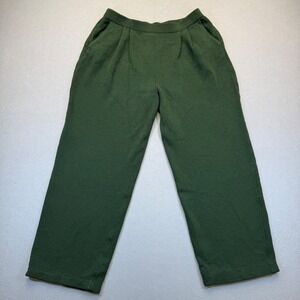 St John Collection Marie Gray Green Santana Knit Pleated Pants Trousers Size 10